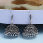 NVR Women Ethnic Set of 3 Oxidized Silver-Plated Jhumka & Chandbali Earrings | Swadesiicart