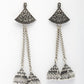 NVR Women Ethnic Set of 3 Oxidized Silver-Plated Jhumka & Chandbali Earrings | Swadesiicart