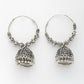 NVR Women's Set of 3 Silver Plated Oxidized Contemporary Jhumka Earrings | Swadesiicart