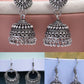 NVR Women Set of 3 Silver Plated Oxidized Traditional Jhumka Earrings - Swadesiicart