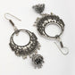 NVR Women Set of 3 Silver Plated Oxidized Traditional Jhumka Earrings - Swadesiicart