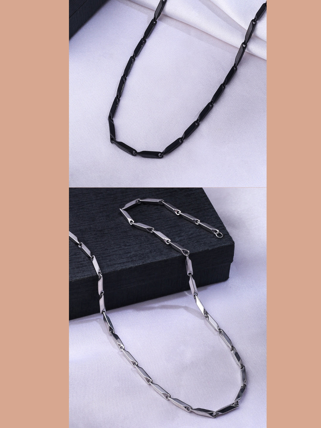 NVR Men Stainless Steel Set of 2 Bohemian Chain - Swadesiicart