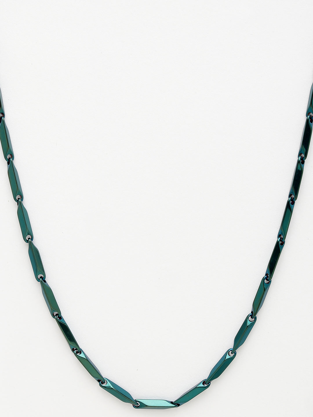 NVR Men Set of 2 Maroon & Green Rhodium-Plated Stainless Steel Chain | Swadesiicart