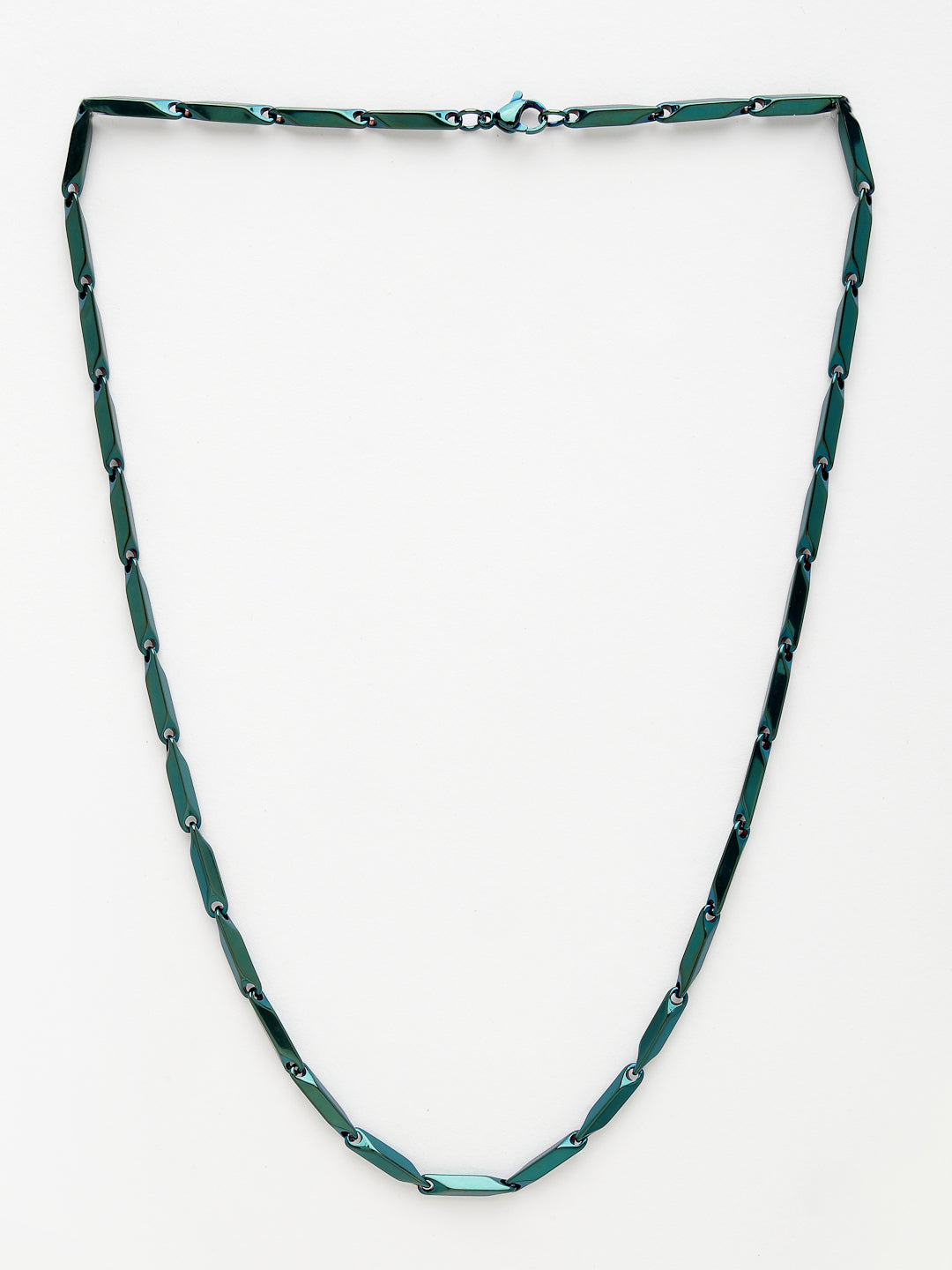 NVR Men Set of 2 Maroon & Green Rhodium-Plated Stainless Steel Chain | Swadesiicart