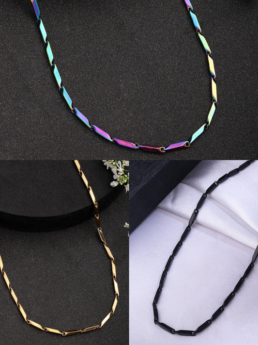 NVR Men Set of 3 Stainless Steel Stylish Chain | Swadesiicart