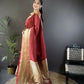 Joban Fashion Brick Red Small Butti Banarasi Silk Sarees | Swadesiicart