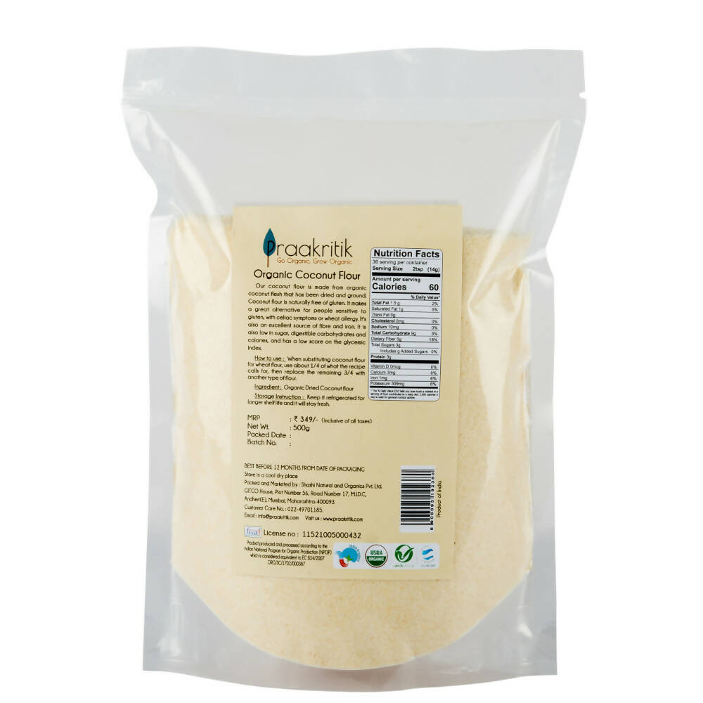Praakritik Organic Coconut Flour - Swadesiicart
