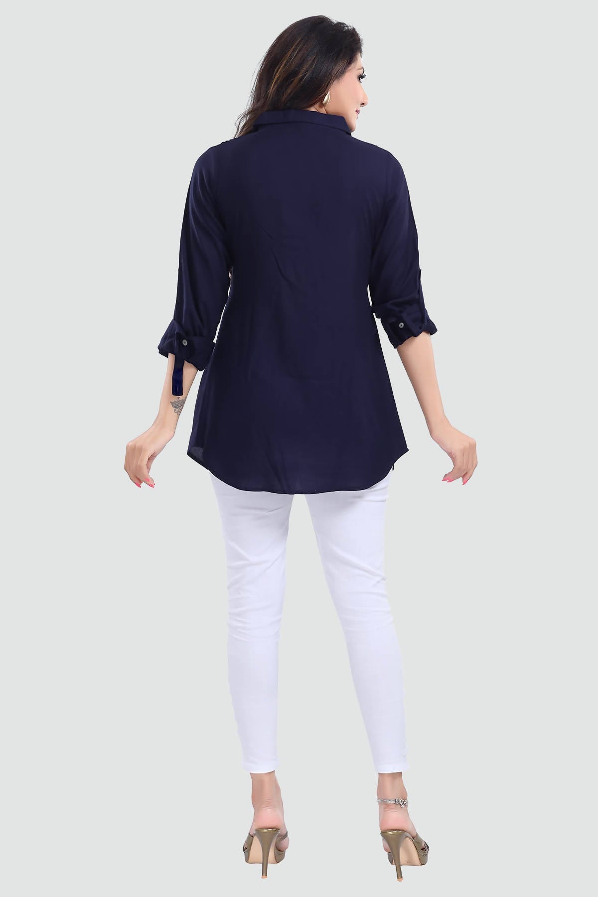 Snehal Creations Navy Blue Rayon Classy Tunic For Ultimate Look | Swadesiicart
