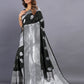 Vedant Vastram Soft Litchi Silk Banarasi Silk Saree - Black | Swadesiicart