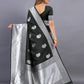Vedant Vastram Soft Litchi Silk Banarasi Silk Saree - Black | Swadesiicart