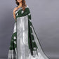 Vedant Vastram Soft Litchi Silk Banarasi Silk Saree - Mehndi | Swadesiicart