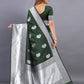 Vedant Vastram Soft Litchi Silk Banarasi Silk Saree - Mehndi | Swadesiicart