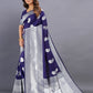 Vedant Vastram Soft Litchi Silk Banarasi Silk Saree - Navy | Swadesiicart