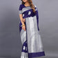 Vedant Vastram Soft Litchi Silk Banarasi Silk Saree - Navy | Swadesiicart