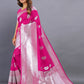 Vedant Vastram Soft Litchi Silk Banarasi Silk Saree - Pink | Swadesiicart