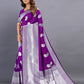 Vedant Vastram Soft Litchi Silk Banarasi Silk Saree - Purple | Swadesiicart