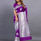 Vedant Vastram Soft Litchi Silk Banarasi Silk Saree - Purple | Swadesiicart
