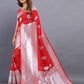 Vedant Vastram Soft Litchi Silk Banarasi Silk Saree - Red | Swadesiicart