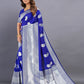 Vedant Vastram Soft Litchi Silk Banarasi Silk Saree - Royal Blue | Swadesiicart