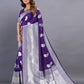 Vedant Vastram Soft Litchi Silk Banarasi Silk Saree - Violet | Swadesiicart