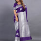 Vedant Vastram Soft Litchi Silk Banarasi Silk Saree - Violet | Swadesiicart