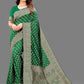 Vedant Vastram Soft Litchi Silk Banarasi Silk Saree - Green | Swadesiicart