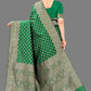 Vedant Vastram Soft Litchi Silk Banarasi Silk Saree - Green | Swadesiicart