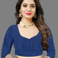 Vedant Vastram Soft Litchi Silk Banarasi Silk Saree - Navy | Swadesiicart