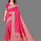 Vedant Vastram Soft Litchi Silk Banarasi Silk Saree - Pink | Swadesiicart