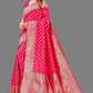 Vedant Vastram Soft Litchi Silk Banarasi Silk Saree - Pink | Swadesiicart