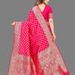Vedant Vastram Soft Litchi Silk Banarasi Silk Saree - Pink | Swadesiicart