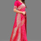 Vedant Vastram Soft Litchi Silk Banarasi Silk Saree - Pink | Swadesiicart