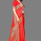 Vedant Vastram Soft Litchi Silk Banarasi Silk Saree - Red | Swadesiicart