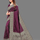 Vedant Vastram Soft Litchi Silk Banarasi Silk Saree - Wine | Swadesiicart