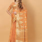 Vedant Vastram Organza Silk Banarasi Silk Saree - Orange | Swadesiicart