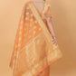 Vedant Vastram Organza Silk Banarasi Silk Saree - Orange | Swadesiicart