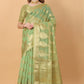 Vedant Vastram Organza Silk Banarasi Silk Saree - Parrot | Swadesiicart
