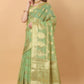 Vedant Vastram Organza Silk Banarasi Silk Saree - Parrot | Swadesiicart