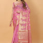 Vedant Vastram Organza Silk Banarasi Silk Saree - Pink | Swadesiicart