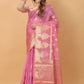 Vedant Vastram Organza Silk Banarasi Silk Saree - Pink | Swadesiicart