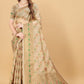 Vedant Vastram Soft Cotton Silk Banarasi Silk Saree - Beige | Swadesiicart