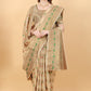 Vedant Vastram Soft Cotton Silk Banarasi Silk Saree - Beige | Swadesiicart