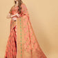 Vedant Vastram Soft Cotton Silk Banarasi Silk Saree - Peach | Swadesiicart