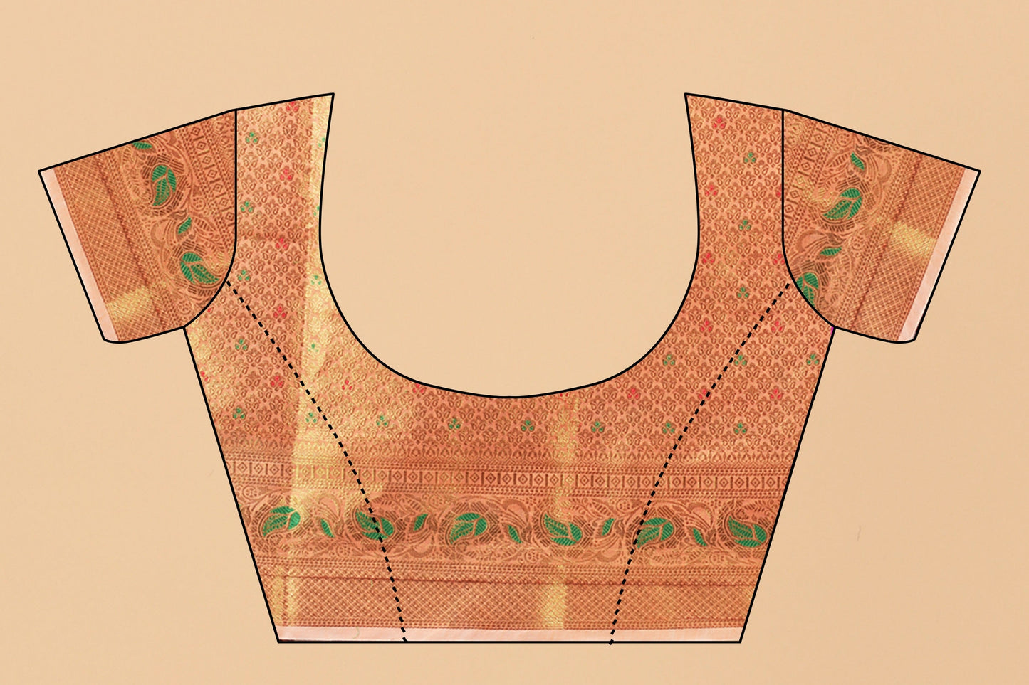 Vedant Vastram Soft Cotton Silk Banarasi Silk Saree - Peach | Swadesiicart