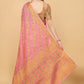Vedant Vastram Soft Cotton Silk Banarasi Silk Saree - Pink | Swadesiicart