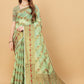 Vedant Vastram Soft Cotton Silk Banarasi Silk Saree - Pista | Swadesiicart