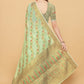 Vedant Vastram Soft Cotton Silk Banarasi Silk Saree - Pista | Swadesiicart