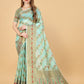 Vedant Vastram Soft Cotton Silk Banarasi Silk Saree - Seegreen | Swadesiicart