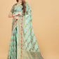 Vedant Vastram Soft Cotton Silk Banarasi Silk Saree - Seegreen | Swadesiicart
