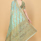 Vedant Vastram Soft Cotton Silk Banarasi Silk Saree - Seegreen | Swadesiicart
